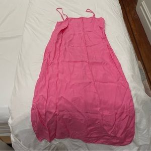 Lou & Grey pink slip midi dress